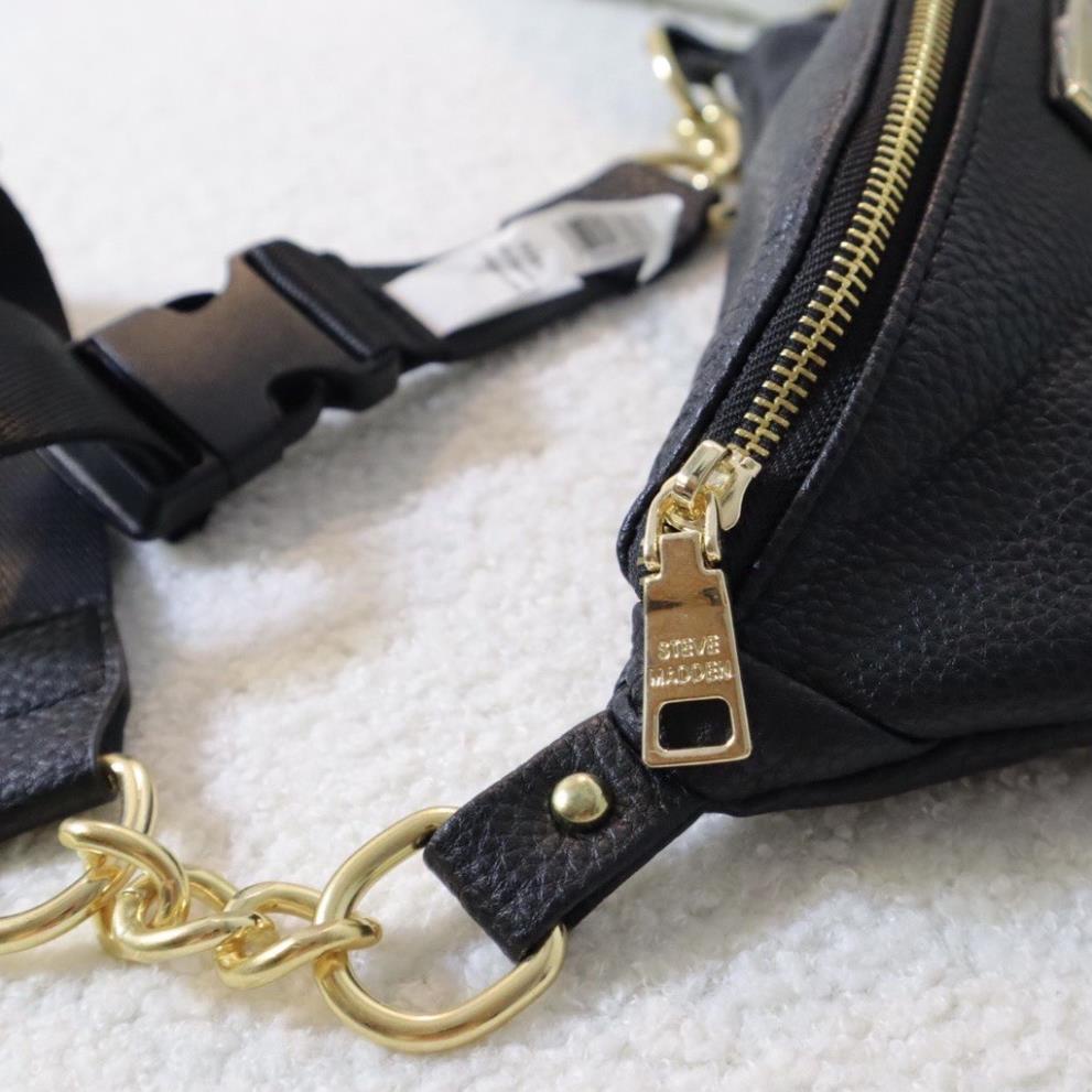 Túi Đeo Chéo Unisex Da Thật Khóa Vàng Steven Maddeb Thời Trang TDDC