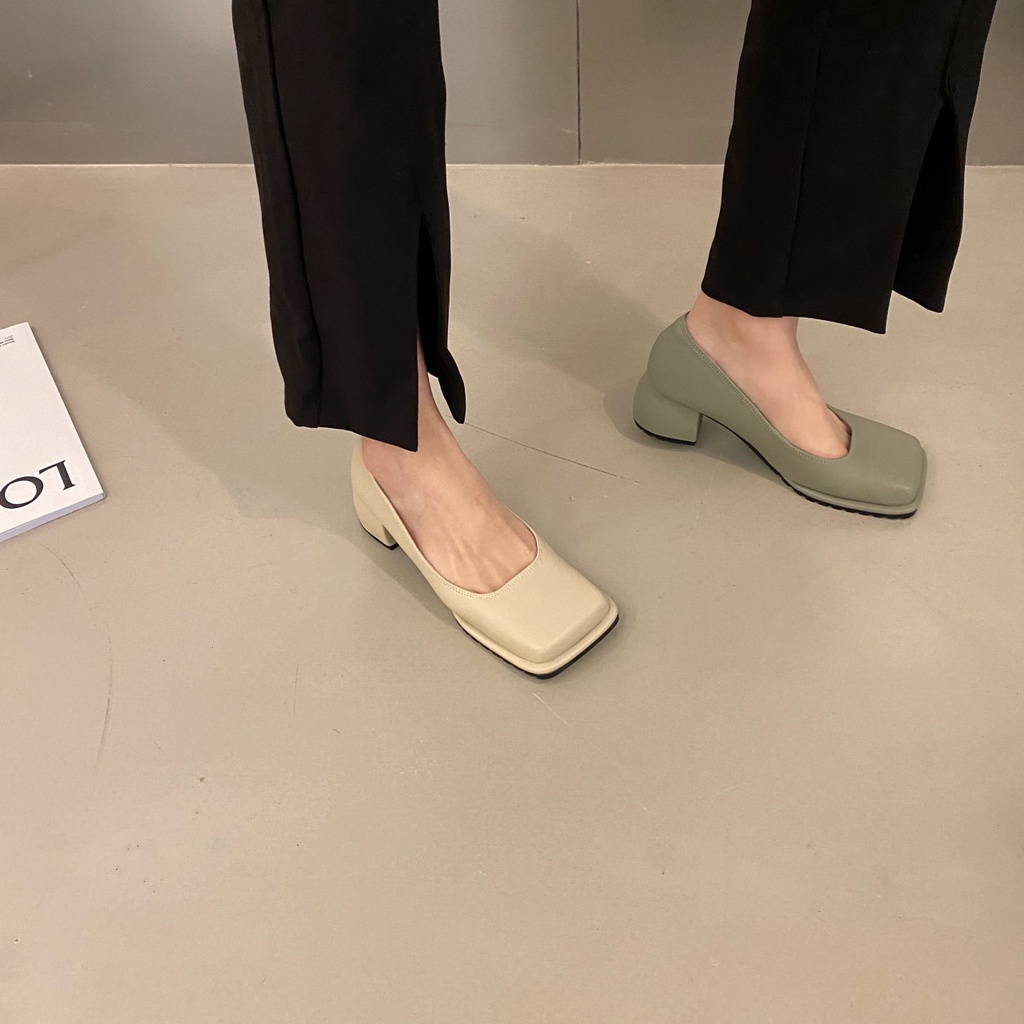 Giày Búp Bê Mũi Vuông Thời Trang Retro Dành  LDHE