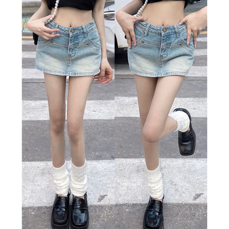 Chân váy denim JSC mini lưng cao phong cách cổ điển Mỹ thời trang mùa hè dành cho nữ