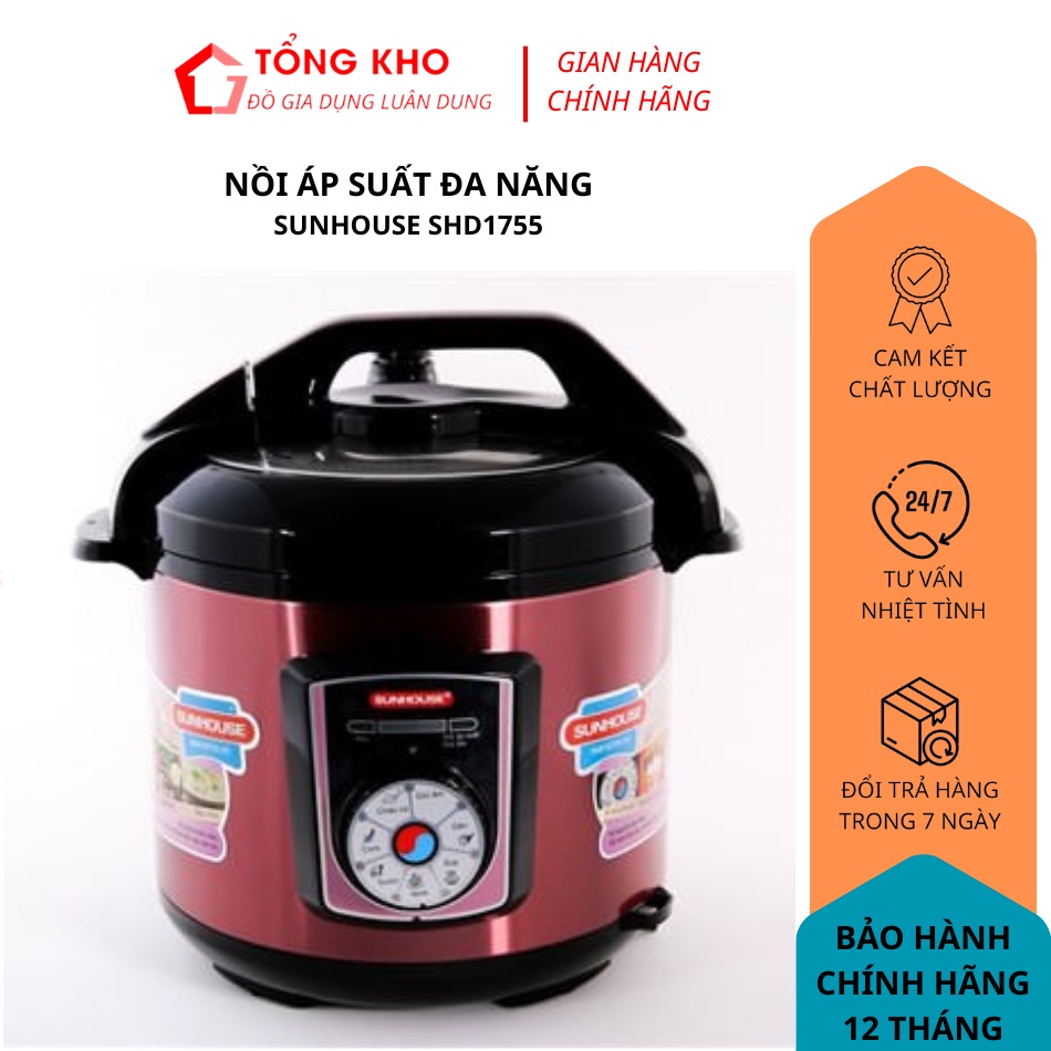 Nồi Áp Suất Điện Đa Năng SUNHOUSE SHD1755 900W ( Dung tích 5L ) - Hàng Chính Hãng