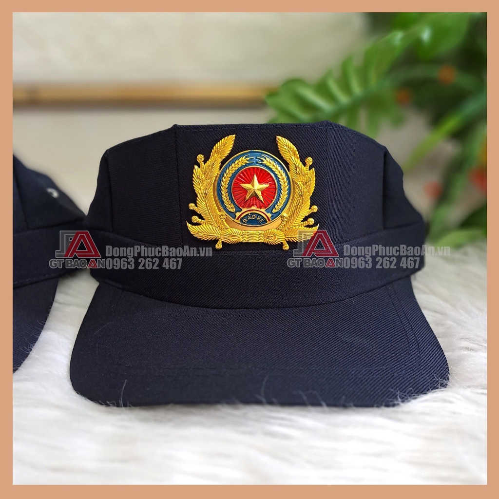 Nón bảo vệ, mũ bảo vệ có Sao Bảo Vệ màu xanh than - Mũ bảo vệ 2 lớp lót dù, vải CASHMERE bền chắc