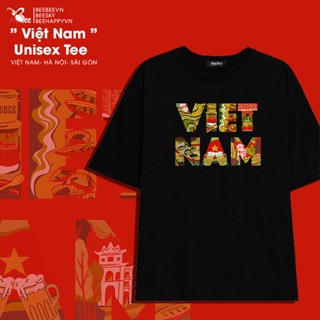 Áo Thun Unisex BEEBEE 100% Cotton in chữ VIỆT NAM- TỈNH THÀNH nghê thuật-VNNT001