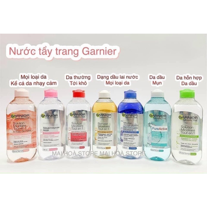 Nước Tẩy Trang Garnier Micellar Cleansing Water Pháp 400ml