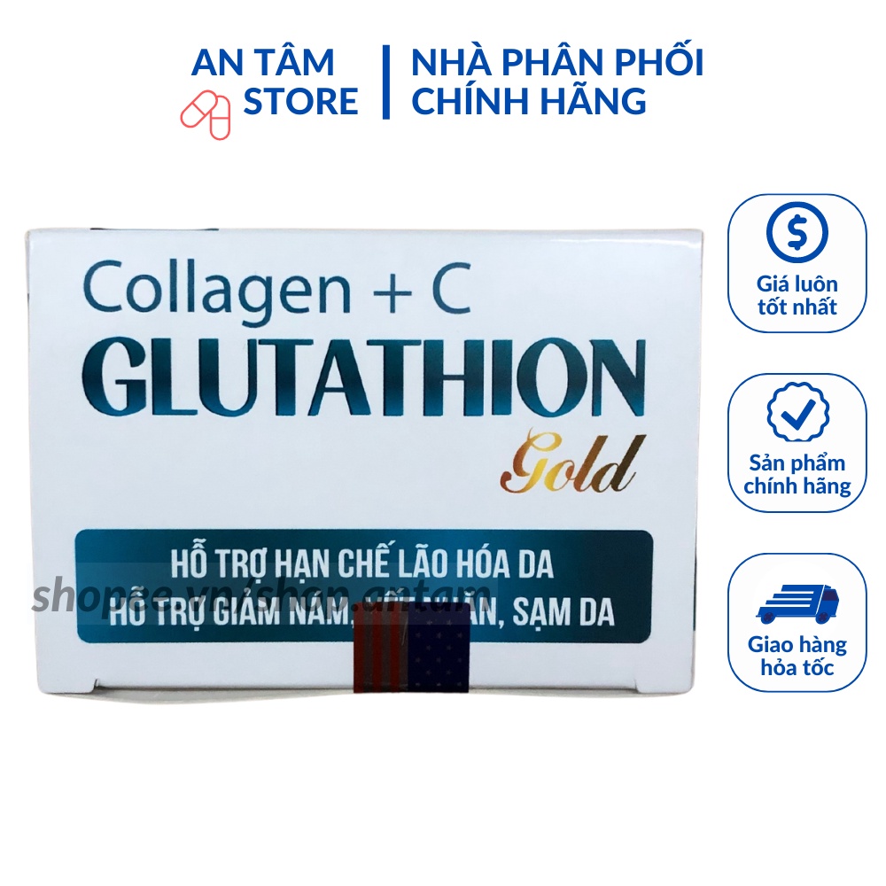 Viên uống trắng da Collagen + C GLUTATHION đẹp da, sáng da, hạn chế lão hoá da hiệu quả Lọ 30 viên