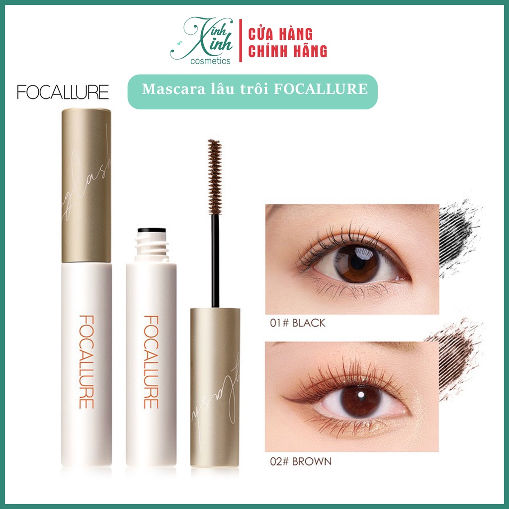 Mascara FOCALLURE giúp chuốt lông mi dài cong và đều kích thước đầu cọ 3mm 6g