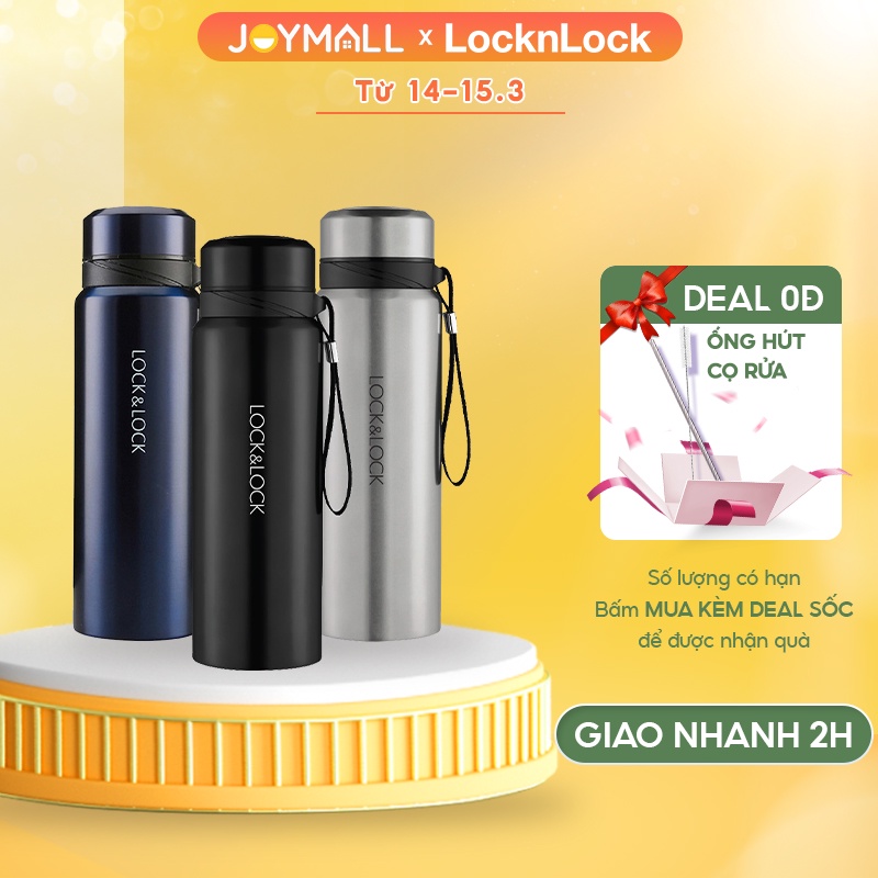 Bình giữ nhiệt LockLock 800ml LHC6180 Vacuum Bottle Hàng chính hãng có khay lưới lọc trà dây