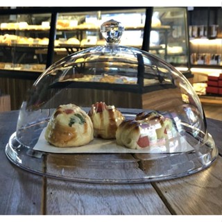 (Acrylic)  Nắp mica trong suốt hình tròn, lồng bàn trong suôt - có tay cầm - nắp chụp bánh - đồ trưng bày - buffet