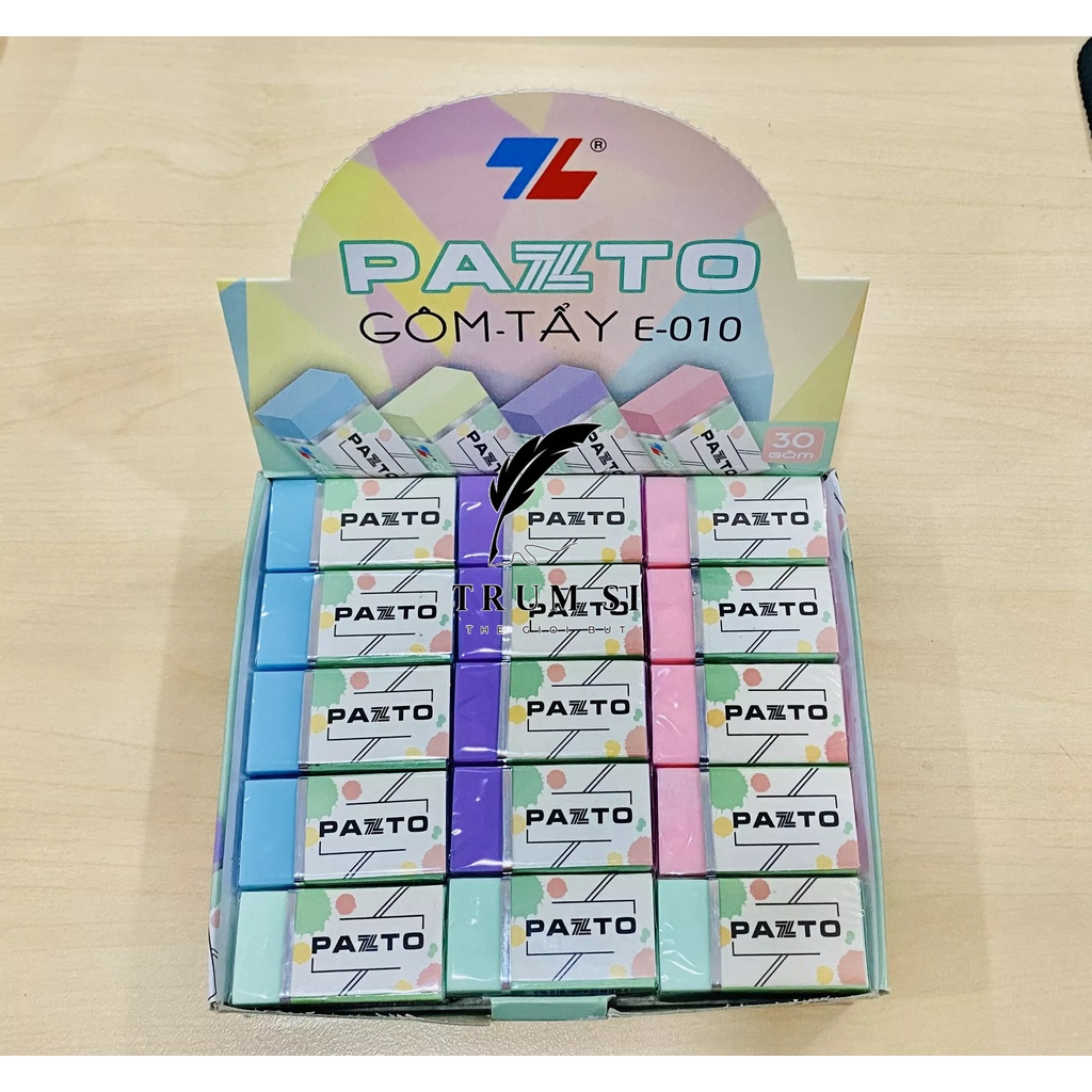 Gôm tẩy không mùi Thiên Long E-010/ E-011/ E-09 (30 viên/ hộp) - Hàng Chính Hãng