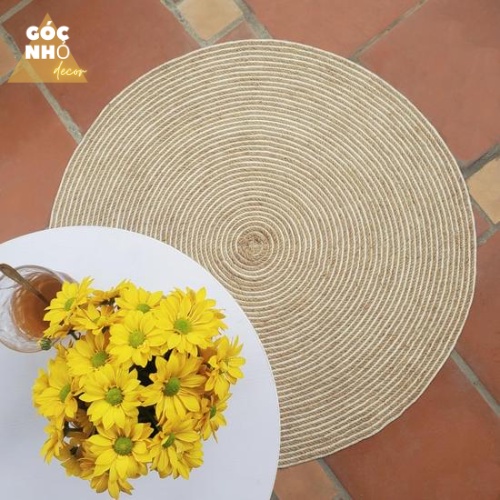 Thảm Cói, Thảm Đay Tròn Trải Sàn Decor Nhà Cửa