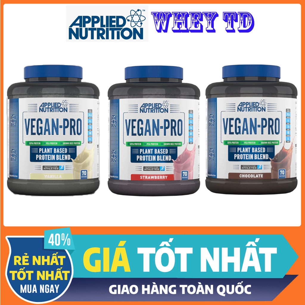 (Chính hãng) VEGAN PRO 2.1KG đủ mùi vị Applied Nutrition - Whey cho người ăn chay