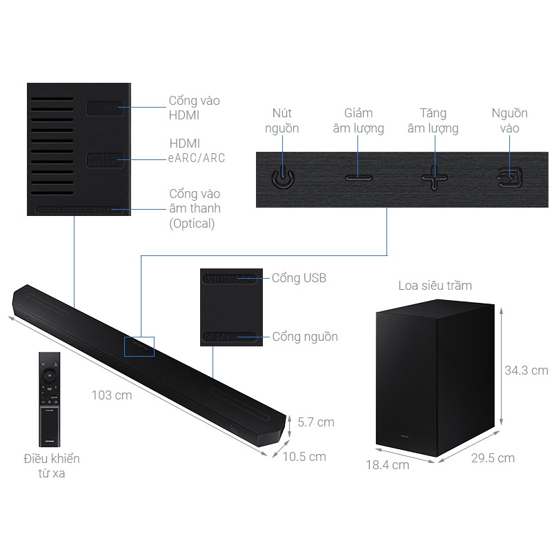Dàn loa Soundbar SAMSUNG 3.1.2 HW-Q630B 360W