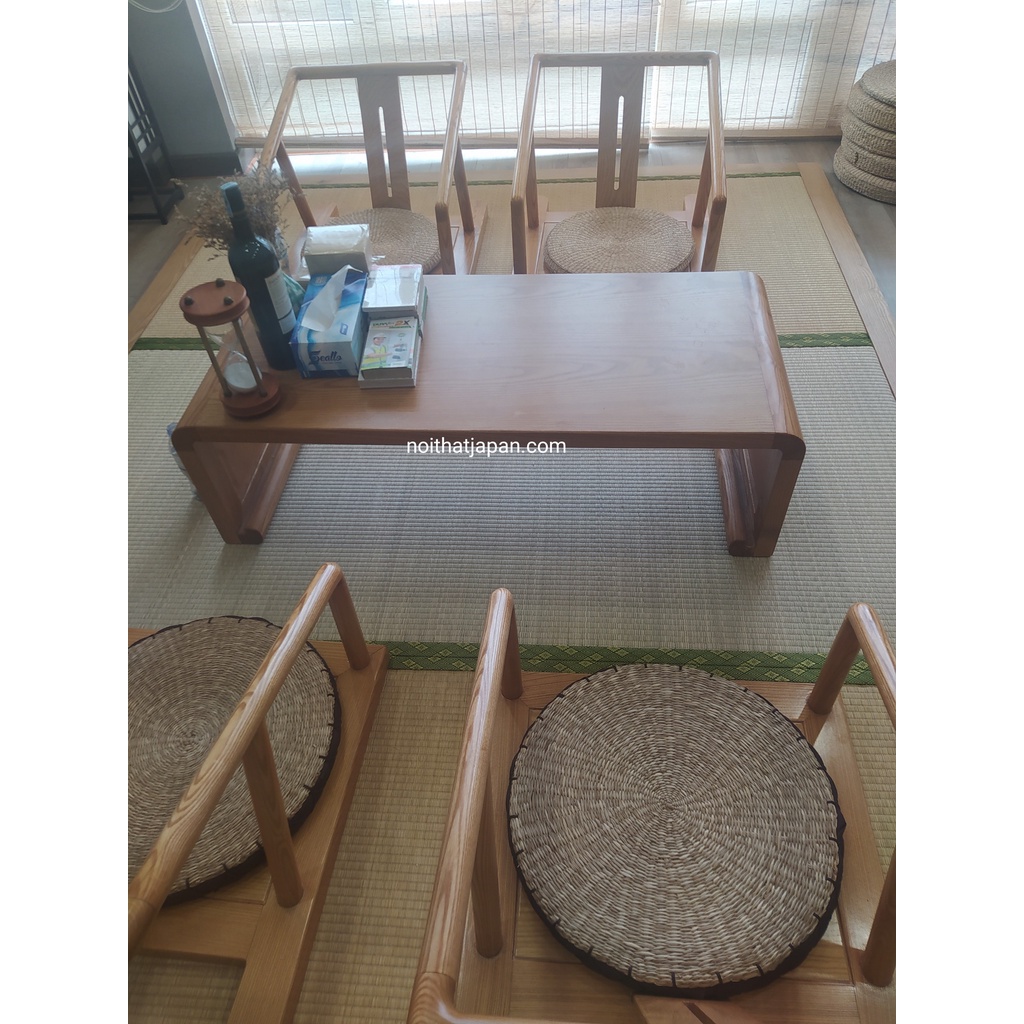 Bàn trà Nhật, Bàn trà đạo, phong cách truyền thống, chất liệu gỗ Sồi, kt 1100 x 500 x 310mm