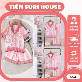 Pyjama lụa latin thiết kế cao cấp booboo thỏ hồng 2- tiên suri house