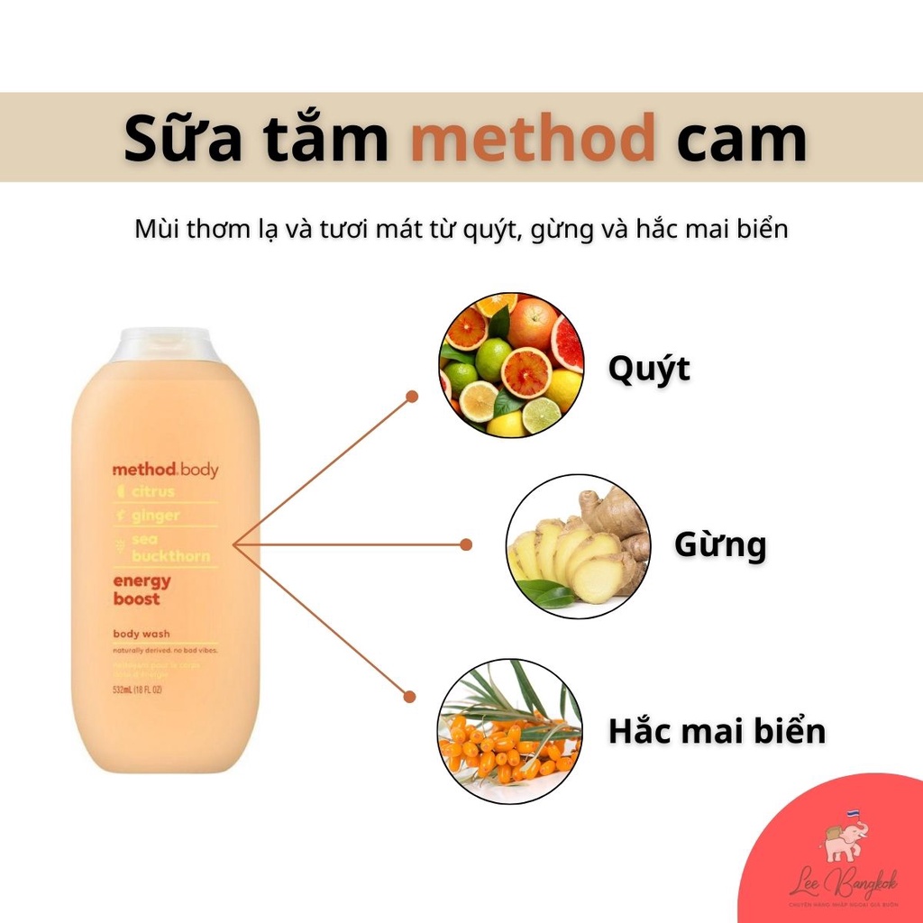 [Hàng Air - Đủ Bill] Sữa Tắm Method Body Wash Úc 532ml Cấp Ẩm Dữơng Trắng Da Cho Da Mịn Màng Sạch Sâu Từ Bên Trong | BigBuy360 - bigbuy360.vn