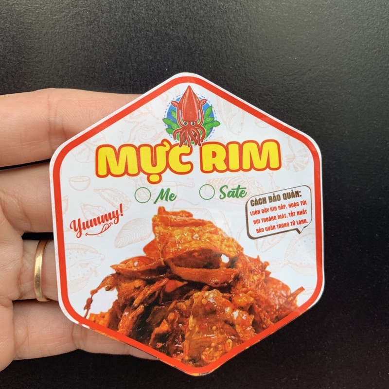 55 Tem Mực Rim Me, Sả Tế - Lục giác 7x8cm Đẹp Giá Rẻ hàng sẵn