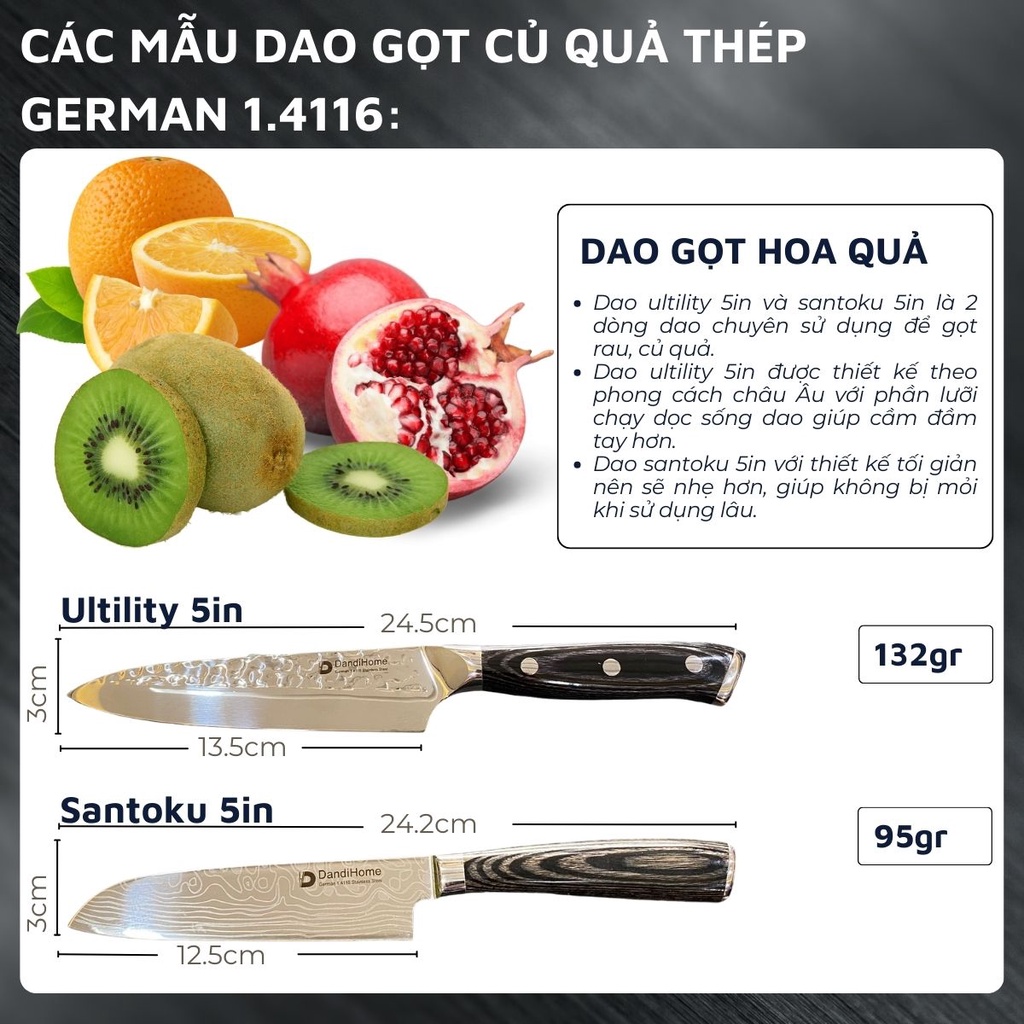 Dao nhà bếp thái đa năng DandiHome cao cấp (SẢN PHẨM LẺ)