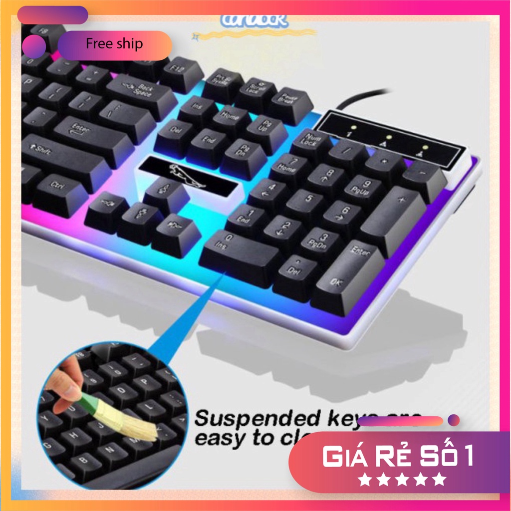 Bàn phím giả cơ gaming G21 kèm chuột có dây với đèn Led 7 màu chuyên dùng cho máy tính PC và Laptop chuột không dây | BigBuy360 - bigbuy360.vn