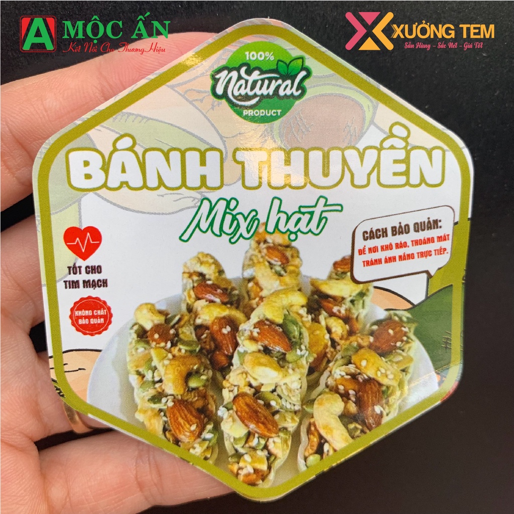 Tem Dán, Nhãn Sản Phẩm Bánh - Hàng Sẵn, Tem Cán Bóng, Sắc Nét - Giá Tốt Tại Xưởng In Tem Nhãn