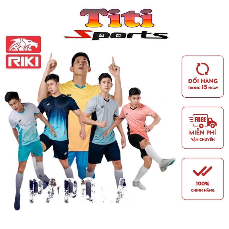 Quần Áo Bóng Đá Không Logo Riki Papola Cao Cấp, Bộ Đồ Đá Bóng Chất Vải Co Giản ,Thấm Hút Cao Cấp
