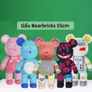 Lắp Ráp Mô Hình Bearbrick Lego Cỡ Lớn Kích Thước 55cm