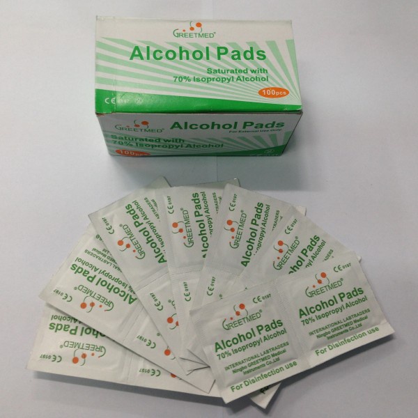 BÔNG TẨM CỒN ALCOHOL PADS GREETMED/ Gạc tẩm cồn tiệt trùng