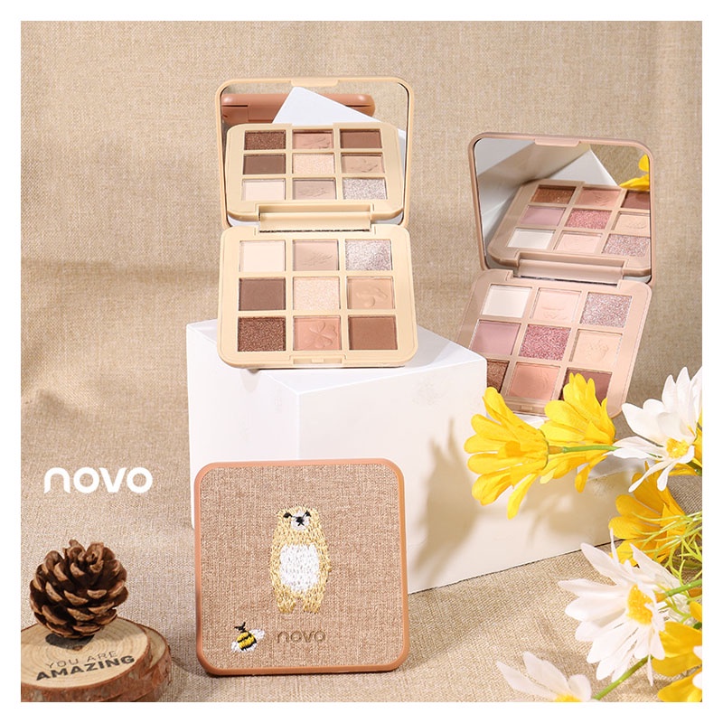 Bảng mắt 9 màu trang trí hình thêu dễ thương NOVO 5419