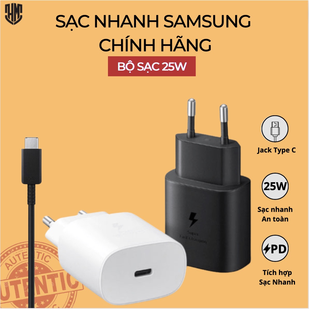 Bộ sạc nhanh Samsung 25W chân Type-C cho S21/S22/S23 Ultra - Chính hãng