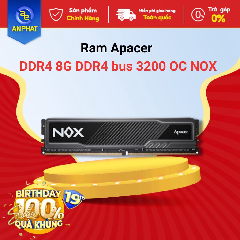 Ram DDR4 Apacer Panther 8GB bus 3200 tản nhiệt - Bảo Hành Chính Hãng 36 Tháng