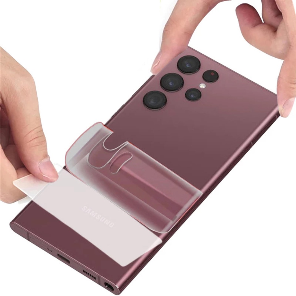 Bộ dán cường lực dẻo Samsung S23 Ultra, S23, S23 Plus full màn hình, mặt lưng cao cấp dán lên đẹp như chưa dán