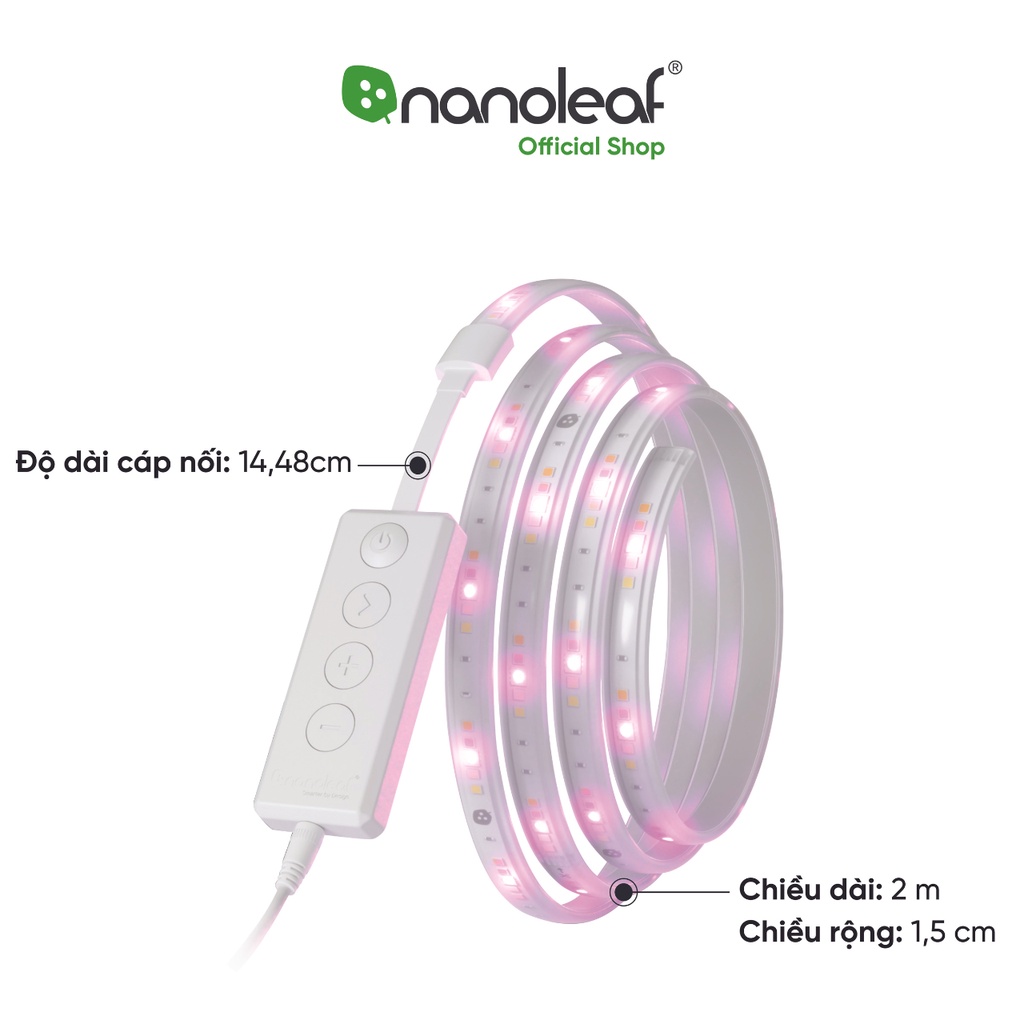 Dây đèn LED thông minh Nanoleaf Essentials Lightstrips 16 triệu màu 2 Mét (Bộ khởi động)