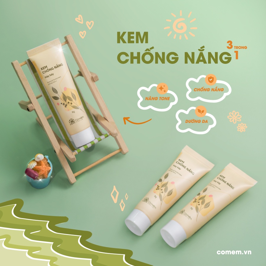 [Minisze 8g] Kem chống nắng Hây Hây Phiên Bản Da Thường Cỏ Mềm 8g