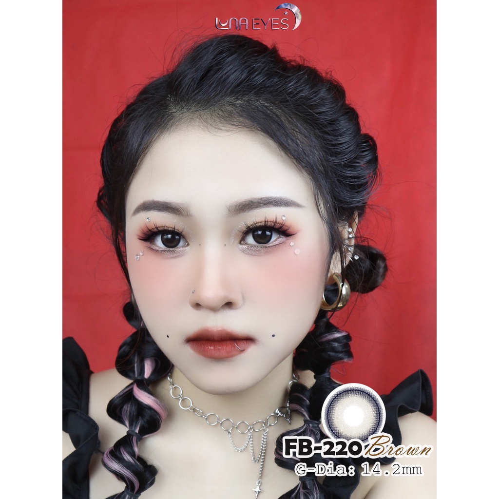 Kính áp tròng LUNA EYES 220 Brown Lens cận Jolly giãn vừa