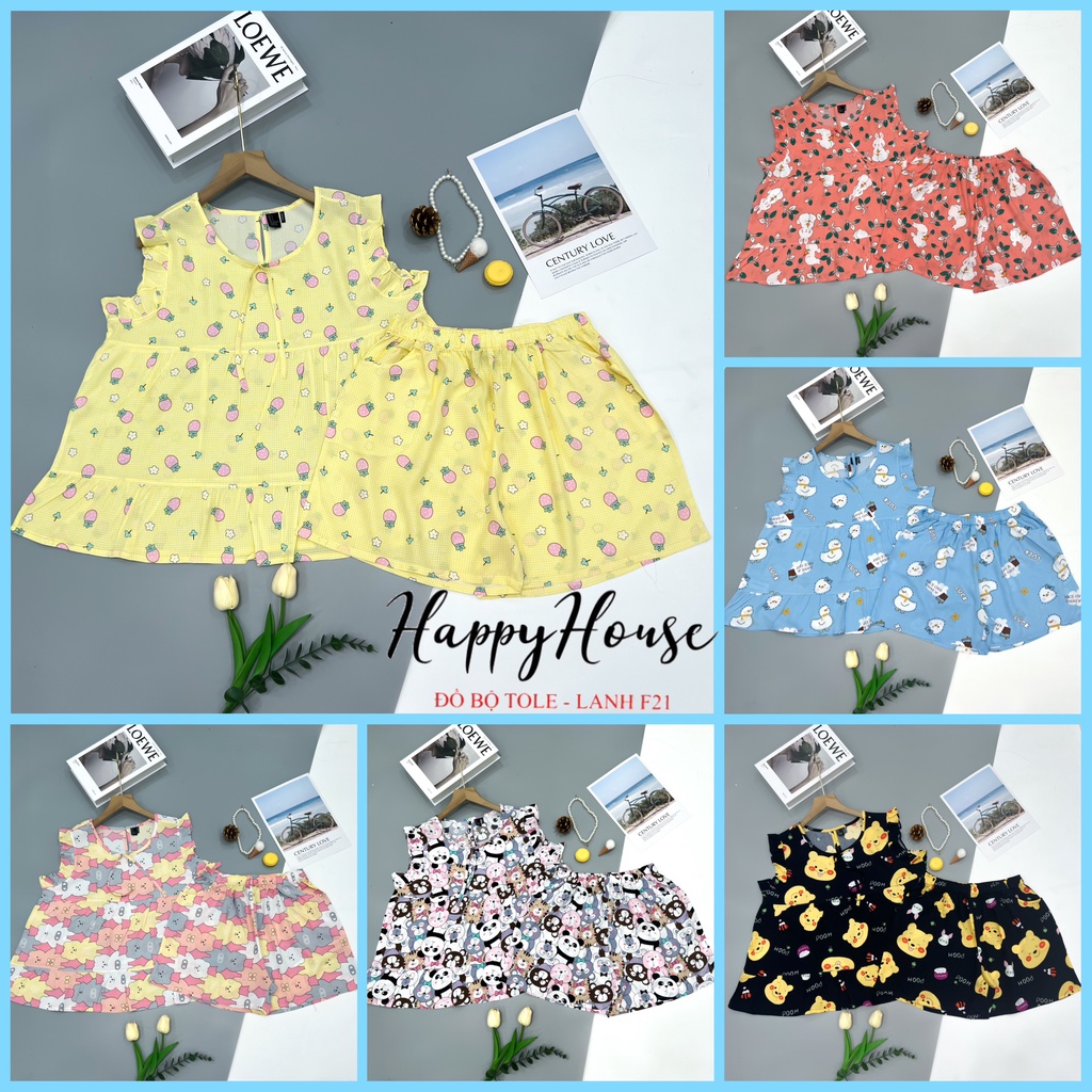 Đồ bộ mặc nhà, Bộ đùi Cánh Tiên Babydoll VNXK 45-70kg, chất tole lanh loại 1 mềm mịn mát