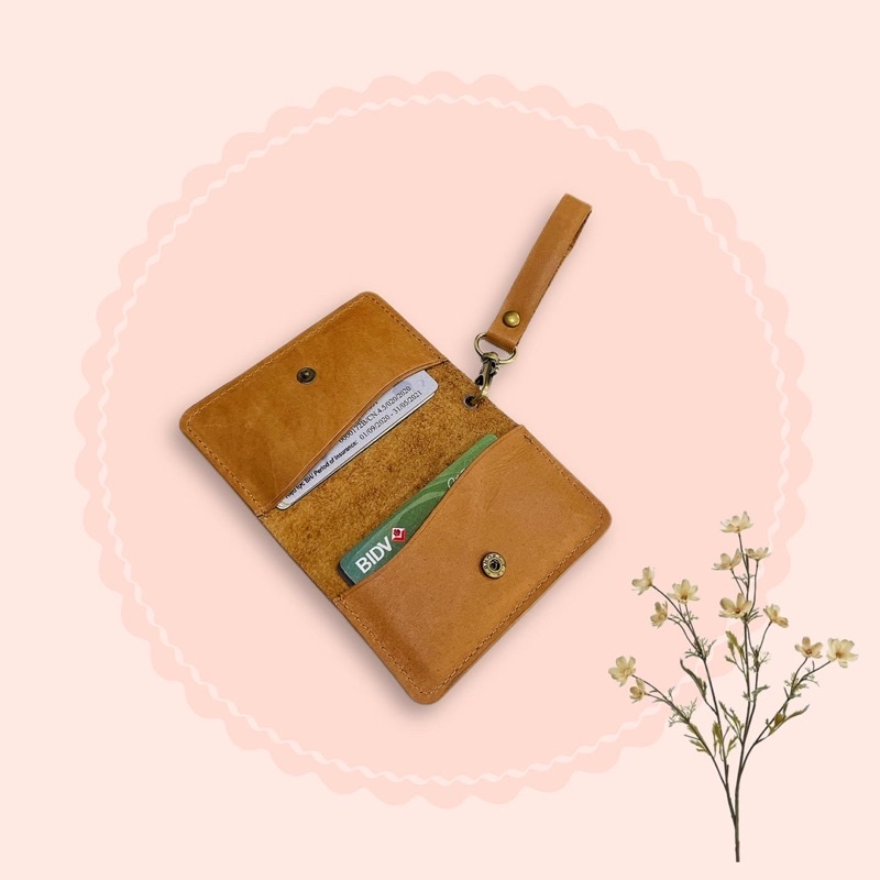 Ví da bò nam nữ WAVE YOURS, Ví đựng card visit, ví đựng thẻ xe, Ví móc khoá tiện dụng