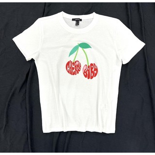 Áo thun form basic màu trắng in trái cherry vxnk