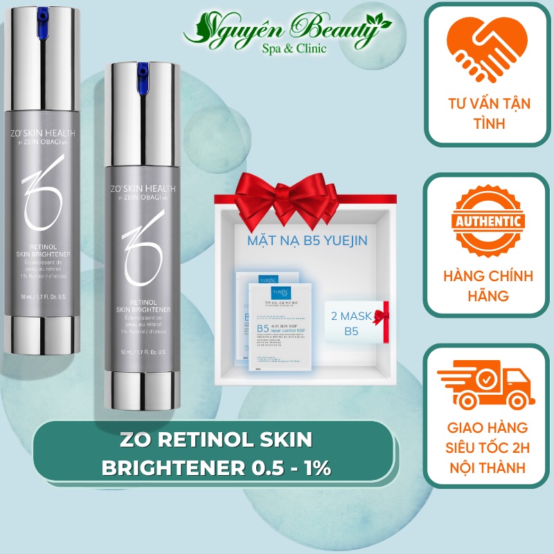 Kem ngăn ngừa lão hóa, dưỡng trắng và tái tạo da 0.5%, 1.0% Retinol Skin Brightener Zo Skin Health