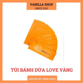 Túi đựng bánh dứa mẫu love vàng (50 túi)