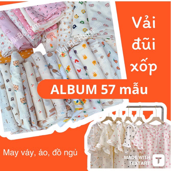 Vải đũi xốp may đồ cho bé chất vải xốp mỏng nhẹ may váy đầm