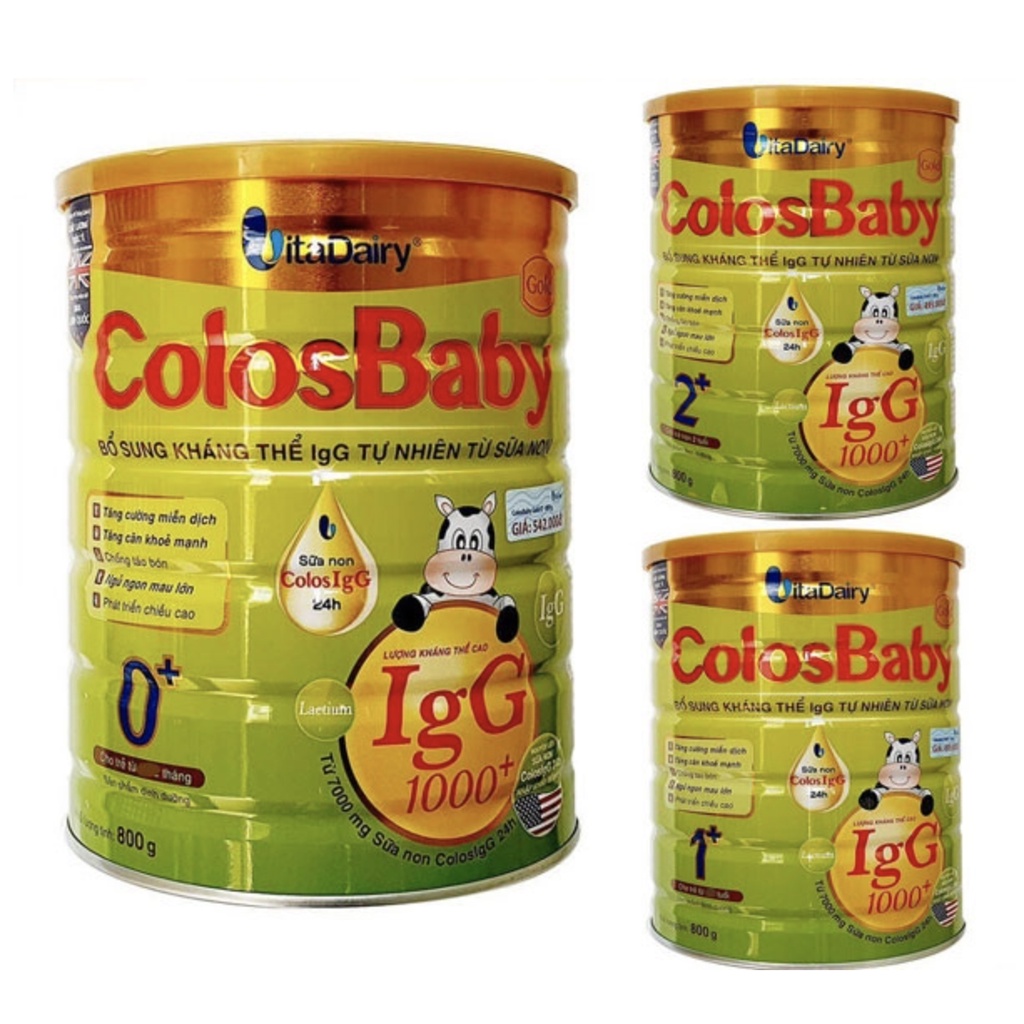 [Date 2025][Tích Điểm,Có Quà] Sữa ColosBaby Gold, Sữa ColosBaby IQ Số 0+,1+,2+ 1000IgG 800g