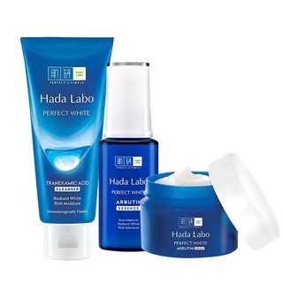 Combo Sữa rửa mặt - Tinh chất - Kem dưỡng trắng vượt trội Hada Labo Perfect White Arbutin