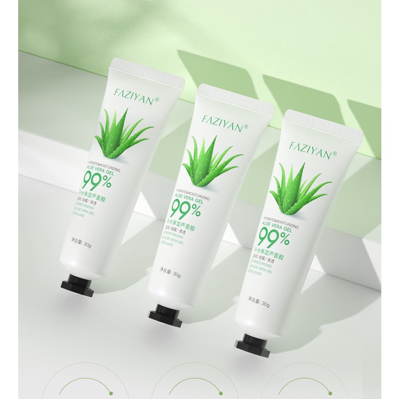 Gel Nha Đam dưỡng ẩm 99% FAZIYAN - Gel Lô Hội nội địa Trung dưỡng da, cấp ẩm cho da mặt 30gr