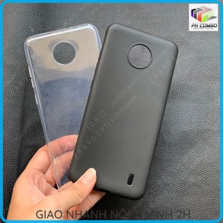 Ốp lưng Nokia C20/ Nokia C10 dẻo đen TPU, dẻo trong viền cam gồ bảo vệ cam cao cấp, bền đẹp