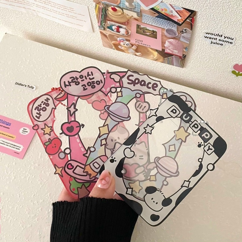 Móc khoá khung card bản gấu dễ thương