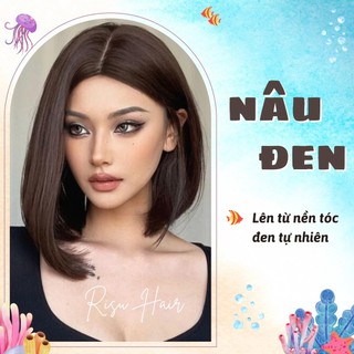  Thuốc Nhuộm Tóc Màu Nâu Đen Lên Từ Nền Đen Tự Nhiên Không Tẩy - Risu Hair. 