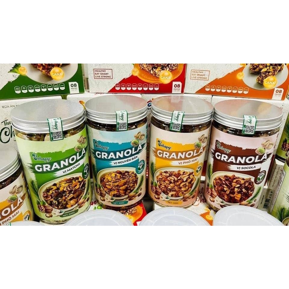 Granola Behapy siêu hạt 500g - sự lựa chọn hàng đầu cho người ăn kiêng, giảm cân, tim mạch, tiểu đường, cao huyết áp