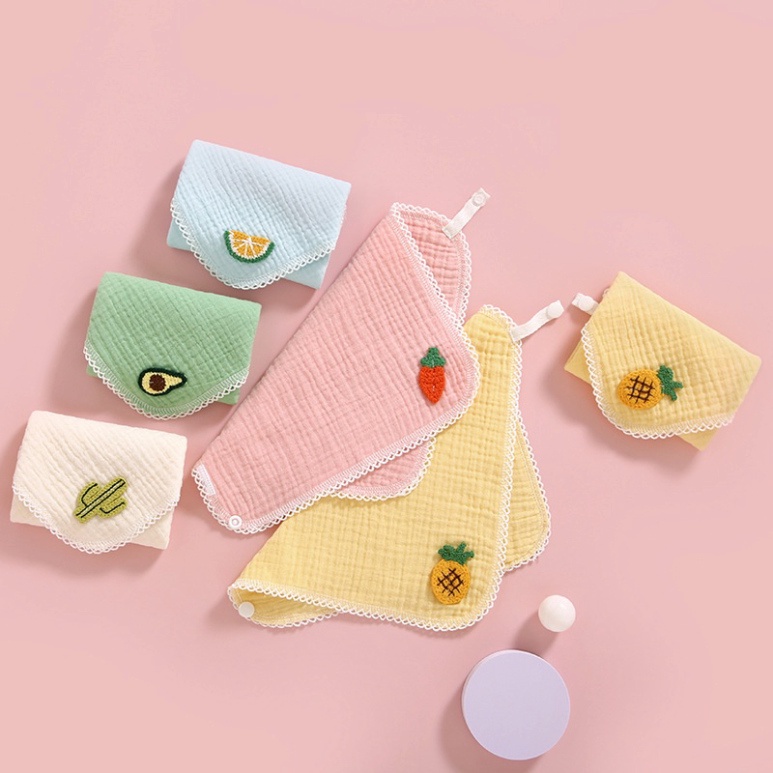 Khăn yếm tam giác cho bé sơ sinh vải cotton cao cấp, dùng làm khăn sữa cho bé, khăn mặt cho trẻ đi học mẫu giáo