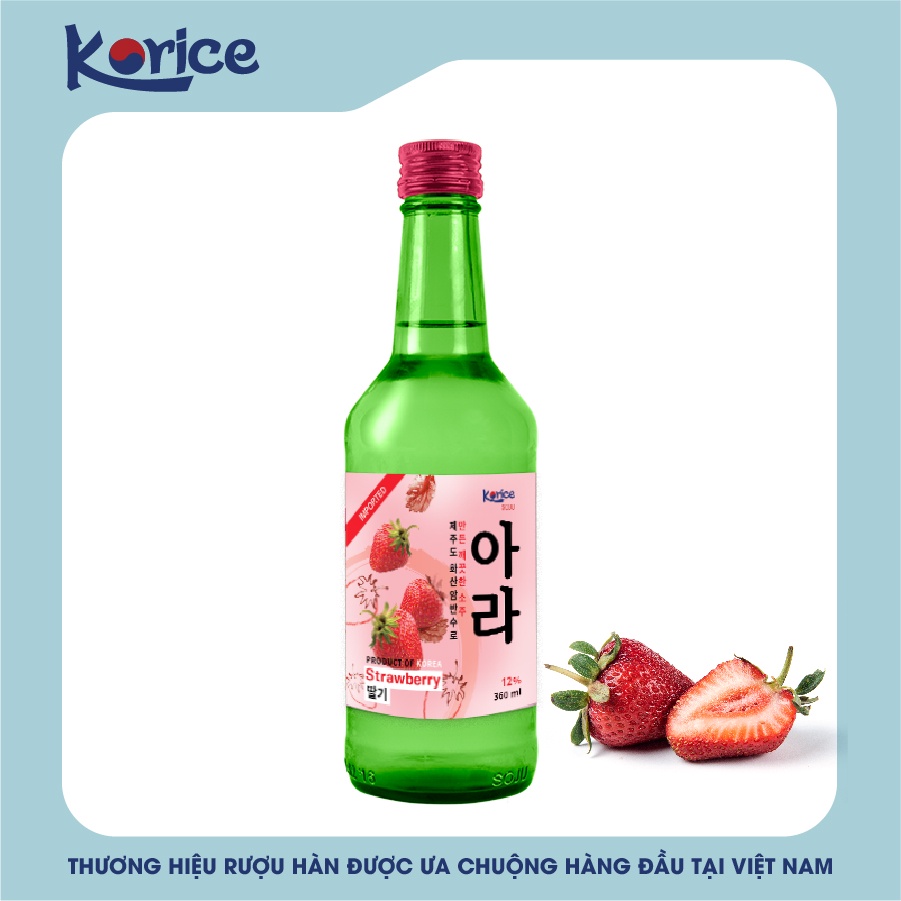 Rượu Soju Korice hương dâu 12% 360ml