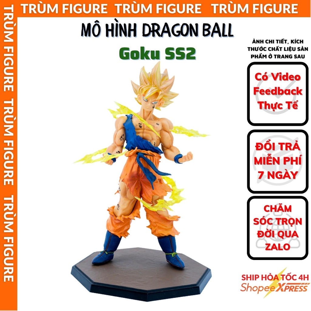Mô Hình, Figure Dragon Ball Goku SS2 Anime, Manga Bảy Viên Ngọc Rồng - Full Box Trùm Figure