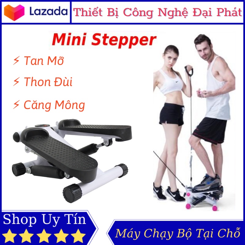 Máy chạy bộ - FREESHIP - Máy chạy bộ MINI STEPPER phiên bản PREMIUM tặng kèm bàn xoay eo + dây cáp tập tay