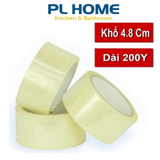 Băng keo đóng hàng siêu dính, cuộn 200y khổ 4,8 cm dùng dán thùng, đóng hàng